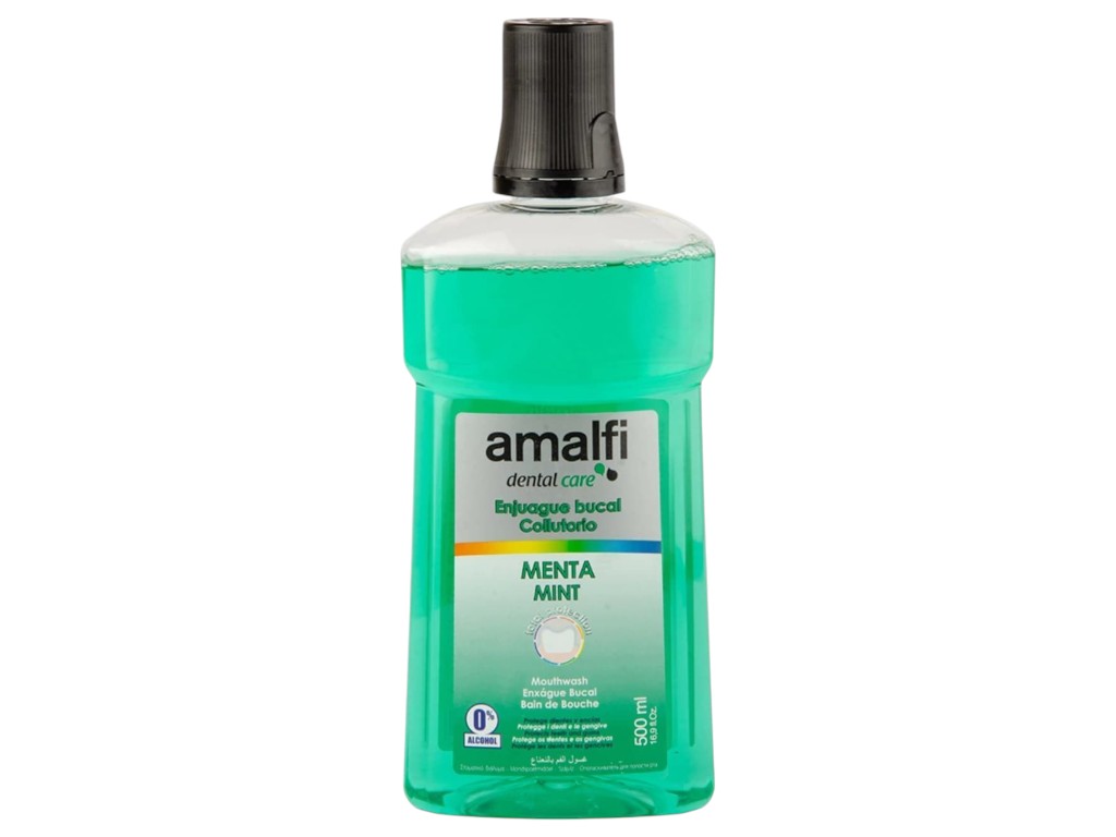 Ополаскиватель для рта Amalfi мята, с фтором, без спирта, 500 мл