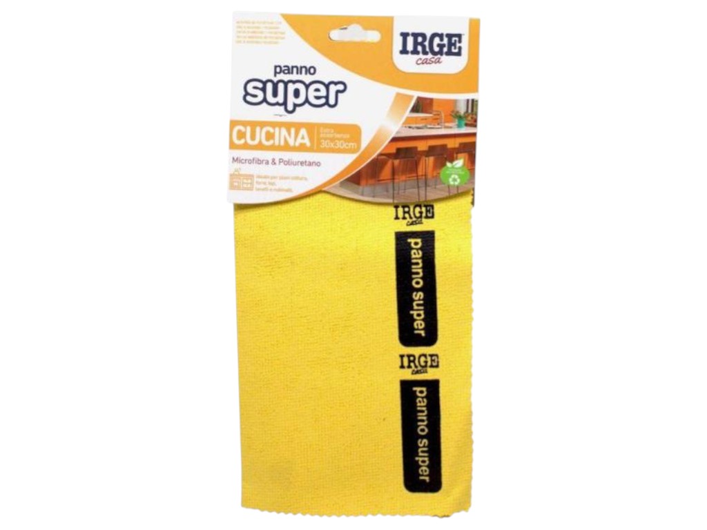 Салфетка Irge Super, микрофибра и полиуретан, для кухни, 30×30см, цвет желтый
