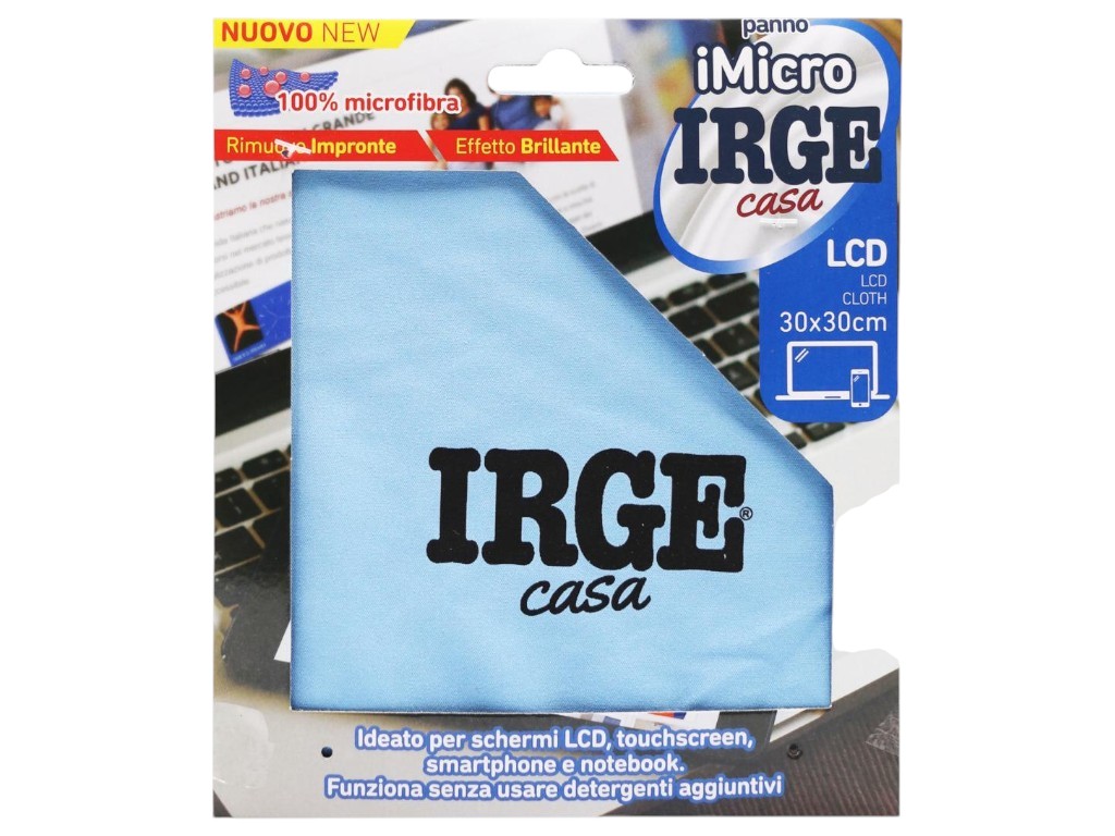 Салфетка для экрана Irge LCD, микрофибра, 30×30см, цвет голубой