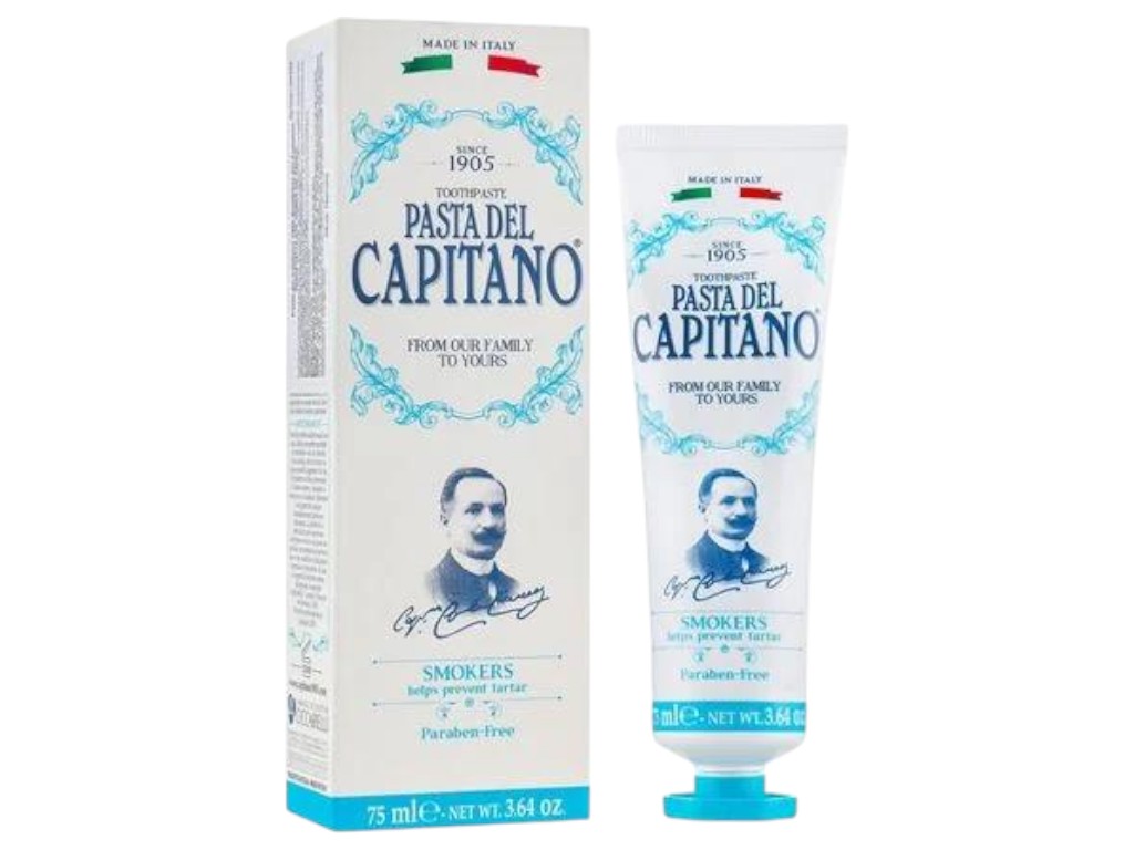 Зубна паста Pasta del Capitano 1905 для курців з фтором, 75мл, смак м'ята
