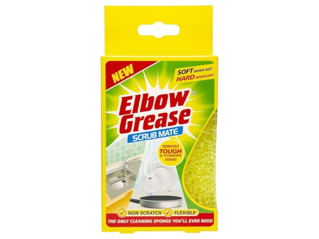 Губка-скраббер универсальная Elbow Grease Scrub Mate, 13,5×9×3,7 см, цвет желтый