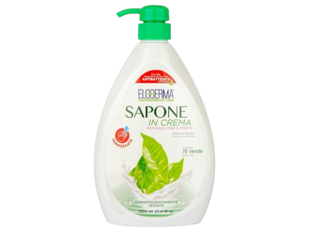 Крем-мило антибактеріальне Eloderma Sapone In Crema з екстрактом зеленого чаю, 1000мл