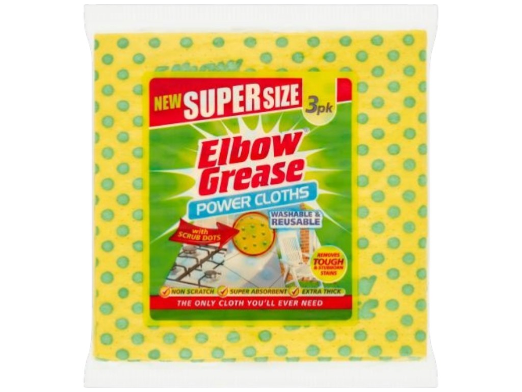 Скраб-салфетки универсальные Elbow Grease Power Cloths, 36×35см, цвет жёлтый, 3шт