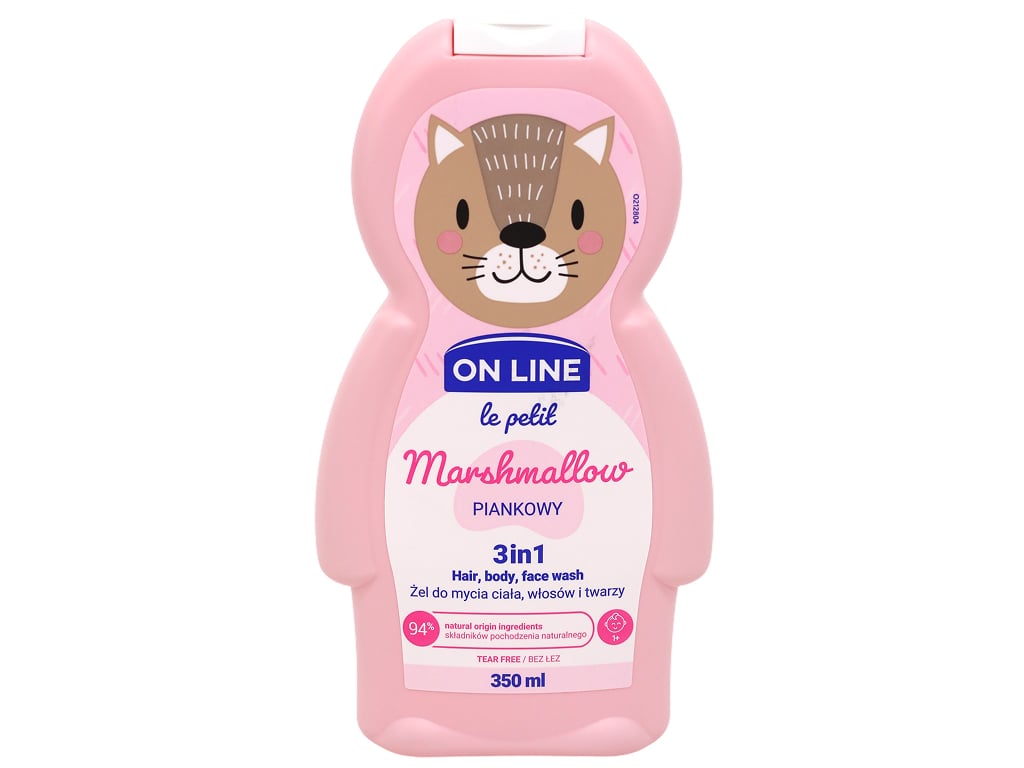 Детский гель для мытья волос, тела и лица On Line Le Petit Marshmallow 3 в 1, 350 мл