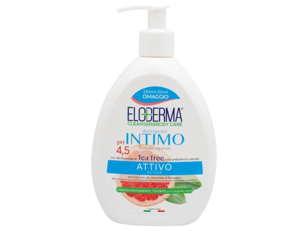 Крем-мыло для интимной гигиены Eloderma Active, с маслом чайного дерева, 300мл