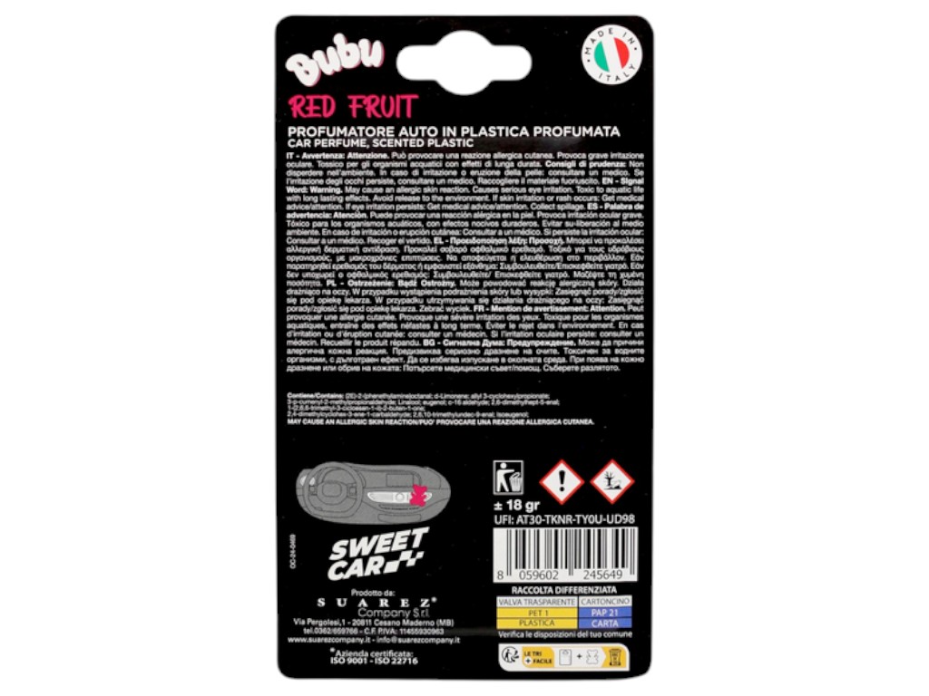Ароматизатор Sweet Car red fruit, пластиковый, на дефлектор