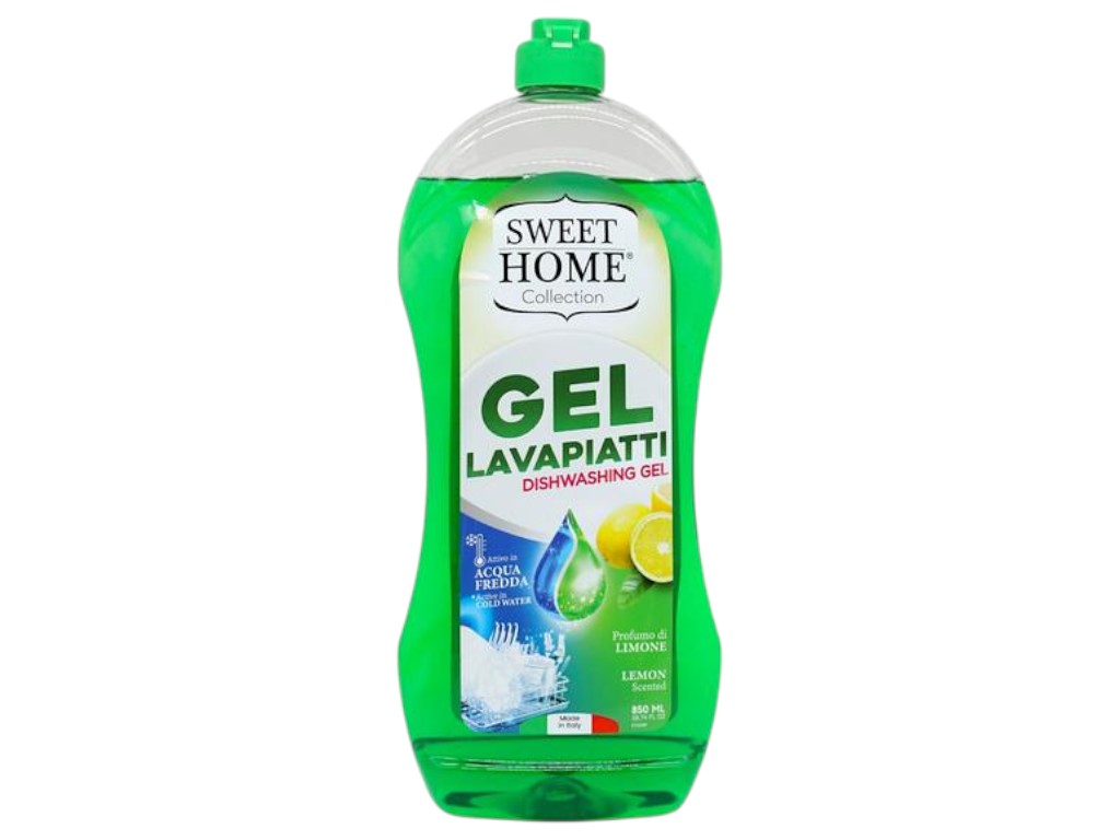Гель для миття посуду Sweet Home з лимоном, концентрований, 850мл