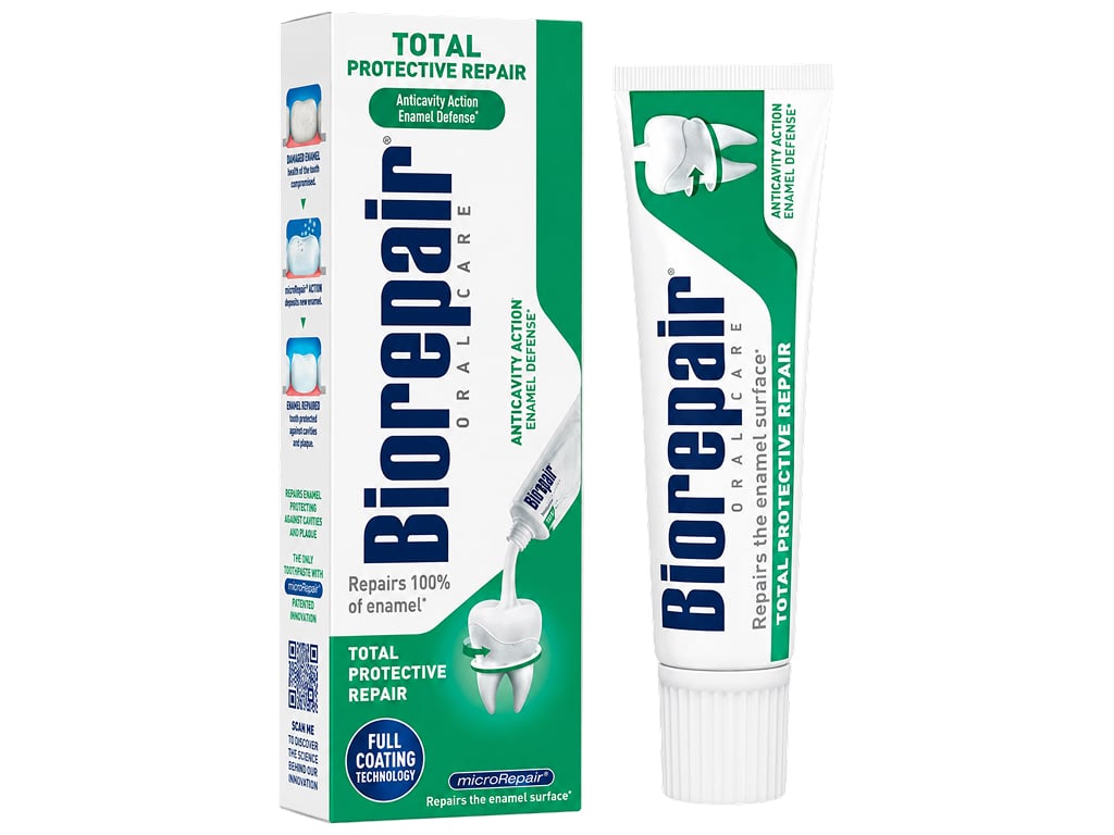 Зубная паста Biorepair Total Protective Repair для защиты и восстановления эмали без фтора, 75 мл