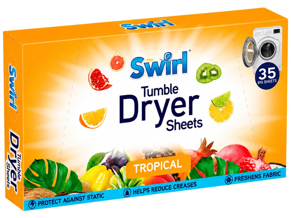 Ароматизированные салфетки для сушильной машины Swirl Tropical, 35 шт