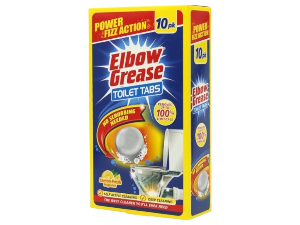 Таблетки для чистки унитаза Elbow Grease Toilet Tabs, с ароматом лимона, 10×30г (цена за 10шт)