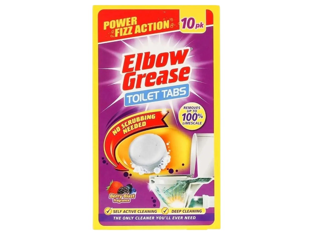 Таблетки Elbow Grease для чистки унитаза ягодный взрыв, 10×30 г.