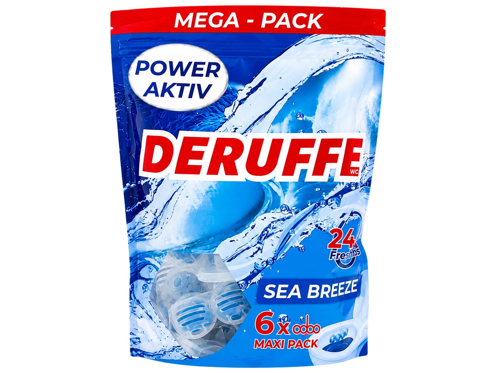 Набір туалетних блоків Deruffe Power Aktiv Sea Breeze, 6 шт (ціна за набір)
