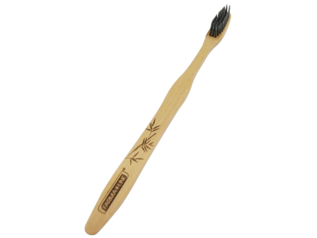 Зубна щітка Farma+Line Bamboo, м'яка щетина, бамбук, коричневий колір