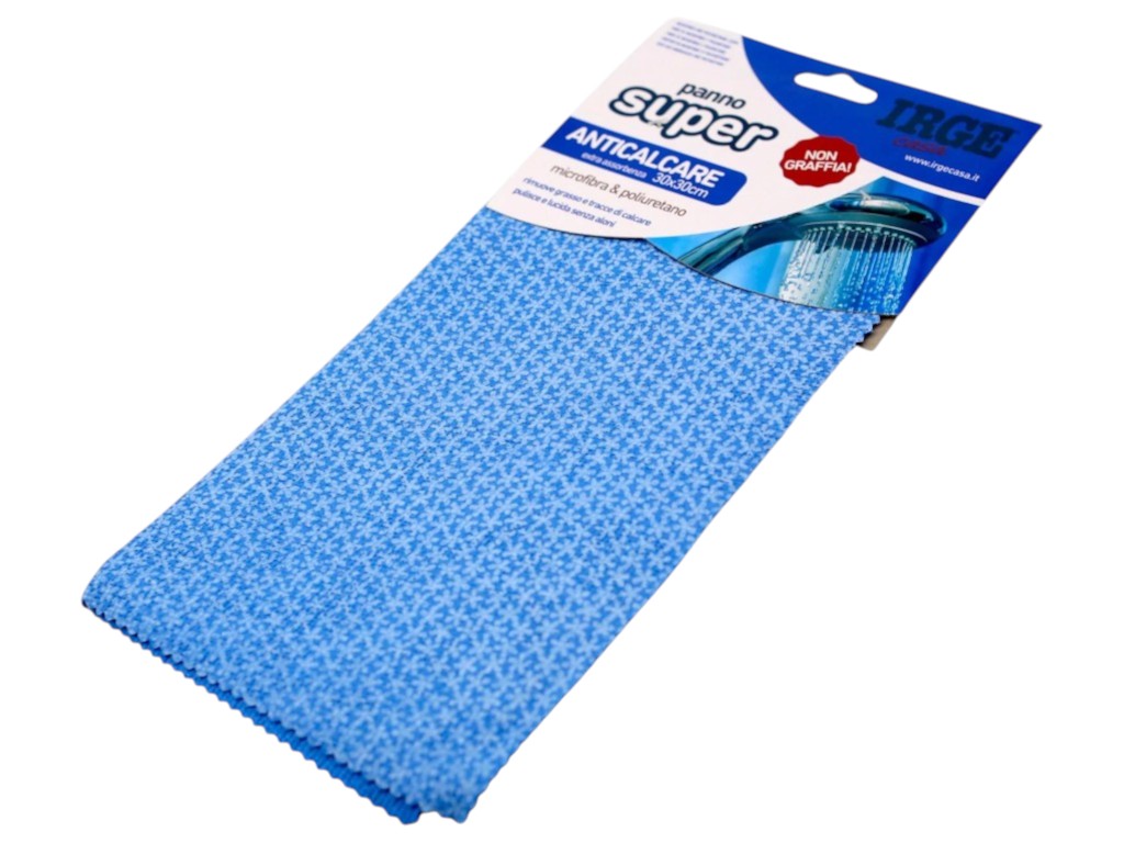 Салфетка Irge Super, микрофибра, против известкового налета, 30×30см, цвет синий