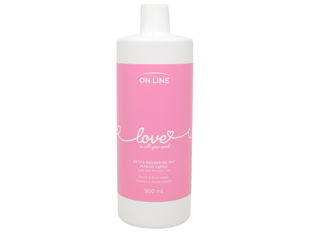 Пена для ванны и гель для душа 2в1 On Line Love Is All You Need с ароматом пиона и розы, 900 мл