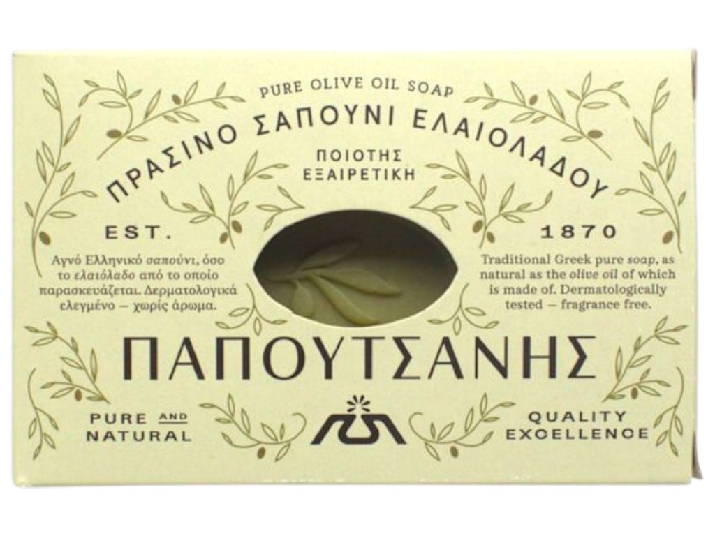 Мыло Papoutsanis, натуральное дегтярное с оливковым маслом, 125 г