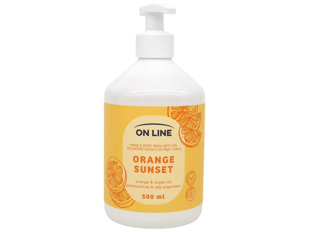 Рідке мило для рук та тіла On Line Orange Sunset з олією апельсина та аргани, 500 мл