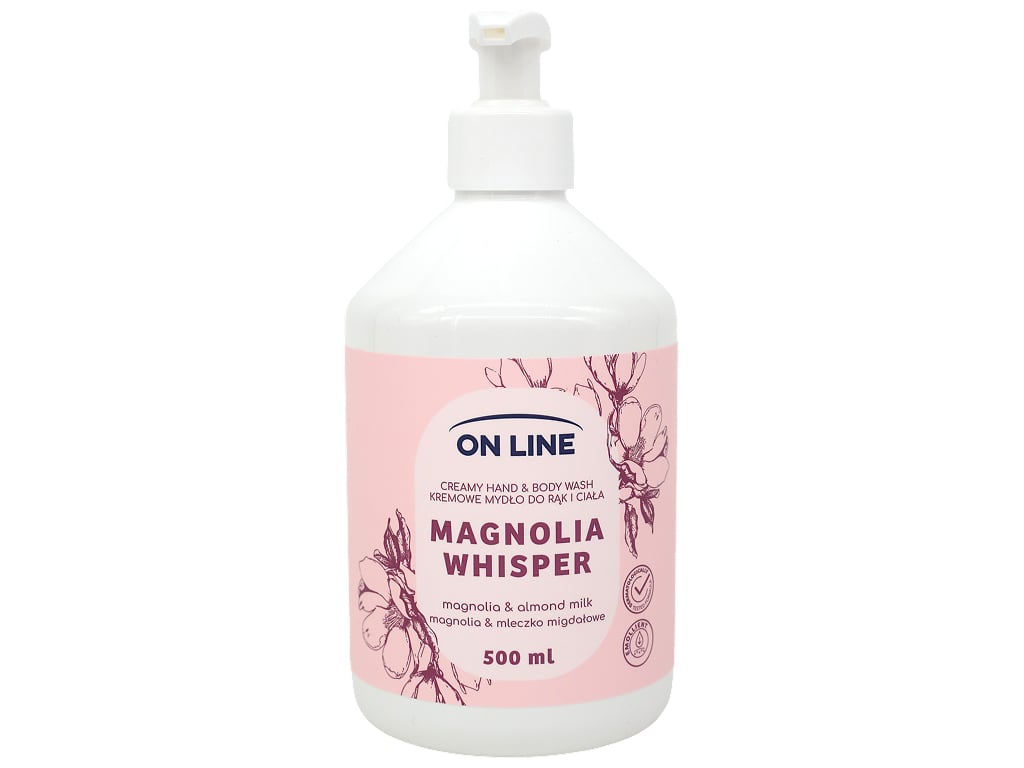 Крем-мыло для рук и тела On Line Magnolia Whisper с магнолией и миндальным молочком, 500 мл