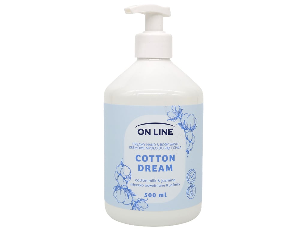 Крем-мыло для рук и тела On Line Cotton Dream с хлопком и жасмином, 500 мл
