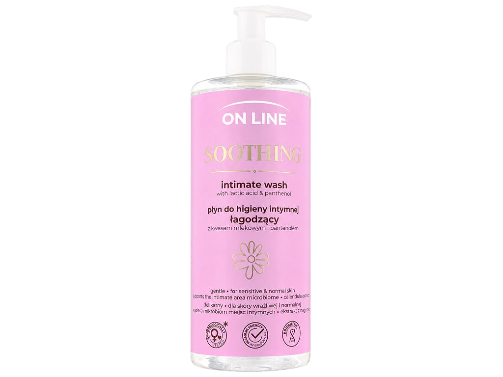 Гель для интимной гигиены On Line Soothing с молочной кислотой и пантенолом, 390 мл