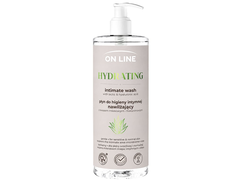 Гель для интимной гигиены On Line Hydrating с молочной и гиалуроновой кислотами, 390 мл