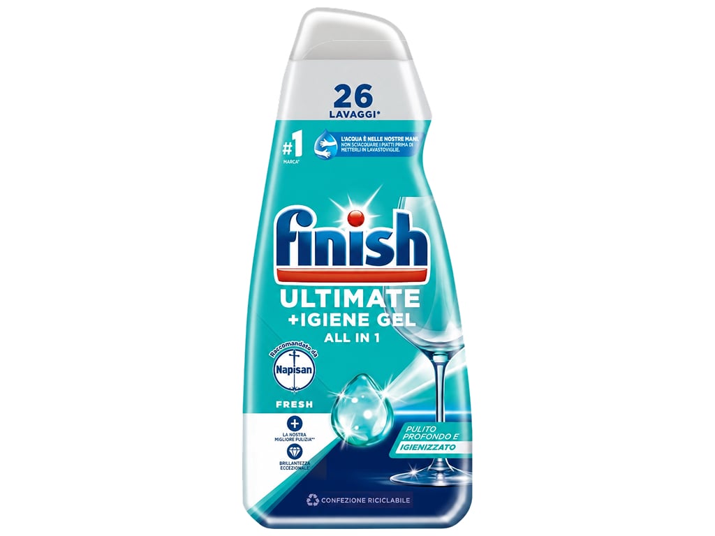 Гель для посудомийних машин Finish Ultimate Hygiene Gel All in 1 Fresh, 26 мийок, 560 мл