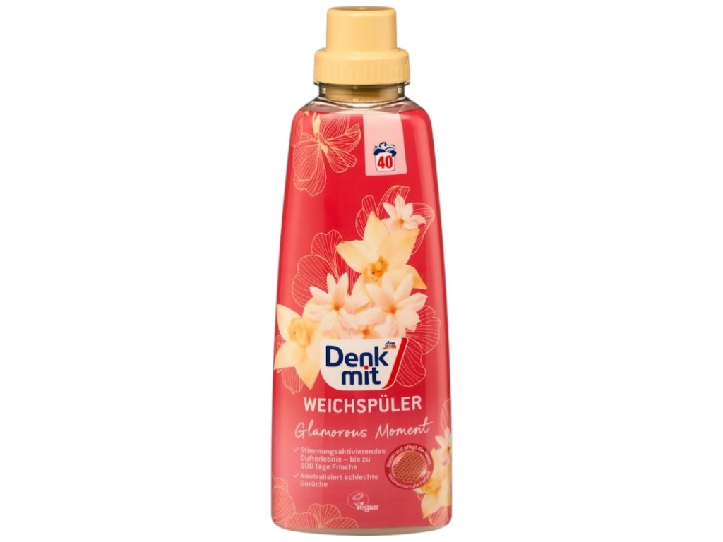 Кондиционер для белья Denkmit Glamour Moments, 40 циклов, аромат цветочный, 1л