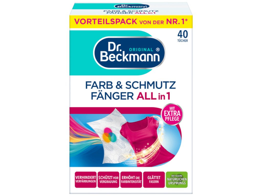 Салфетки-ловушки Dr. Beckmann Farb & Schmutz Fanger All in 1, против цветопередачи, 40шт