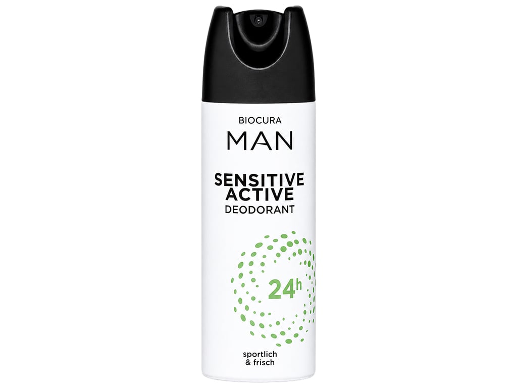 Чоловічий дезодорант-спрей Biocura Man Sensitive Active, 24 години захисту, 200 мл