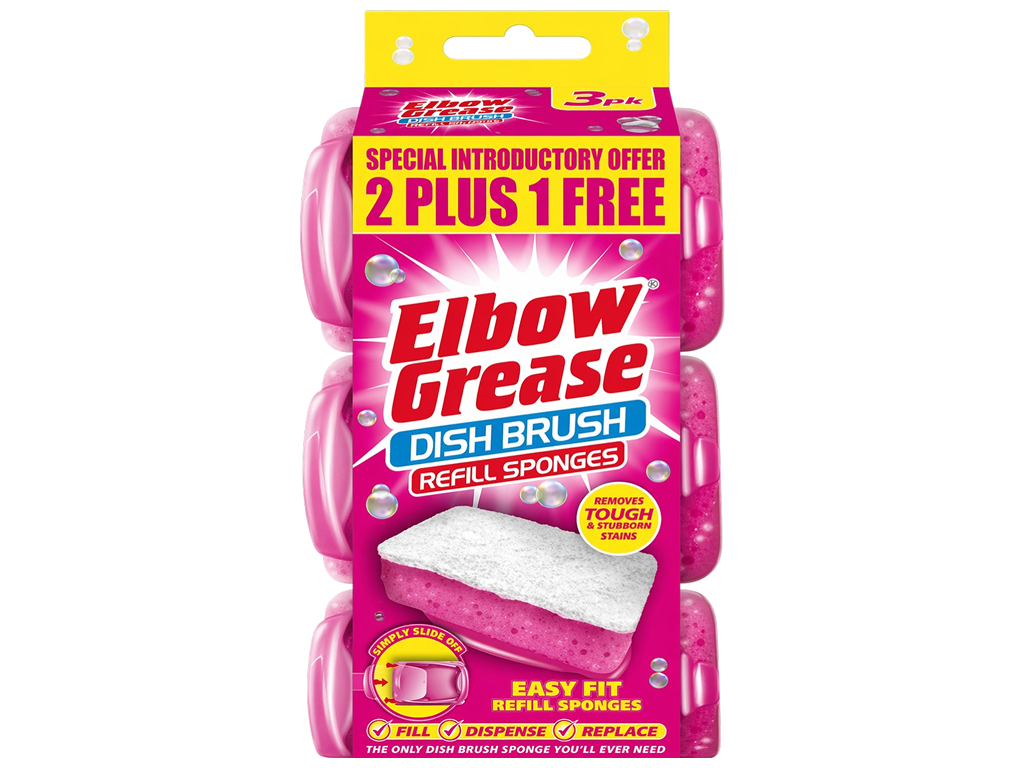 Сменные насадки для щетки Elbow Grease Dish Brush, губка, 3шт