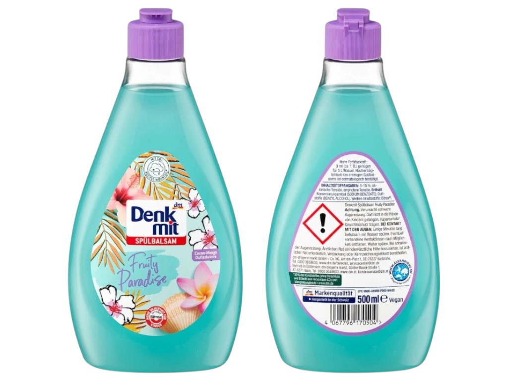 Средство для мытья посуды Denkmit Fruity Paradise, с ароматом манго и кокоса, 500мл