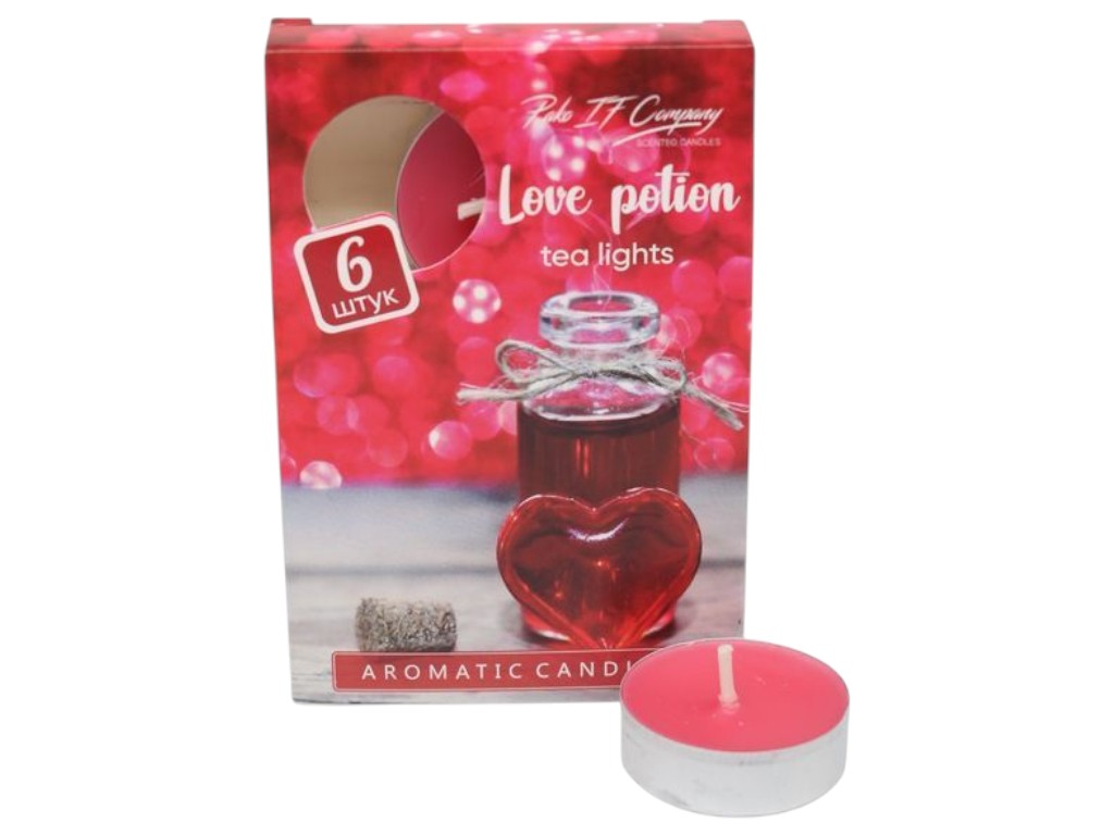 Свічка-пігулка Pako, love, чайна ароматизована, 6 шт