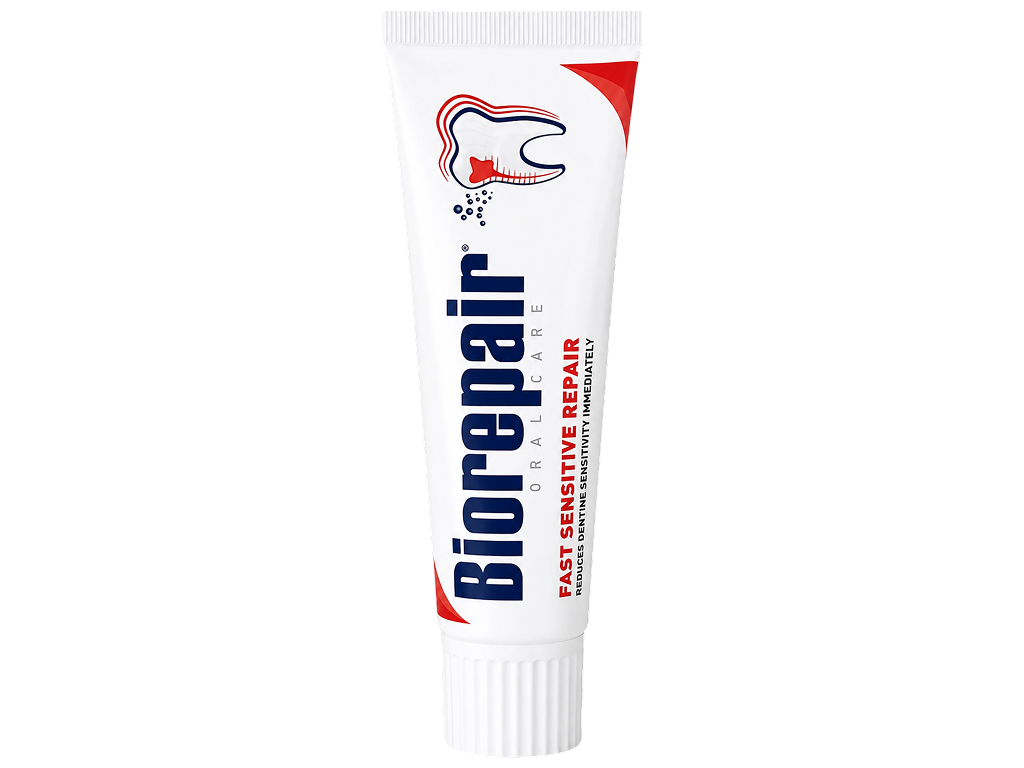 Зубная паста Biorepair Fast Sensitive Repair для чувствительных зубов без фтора, 75 мл