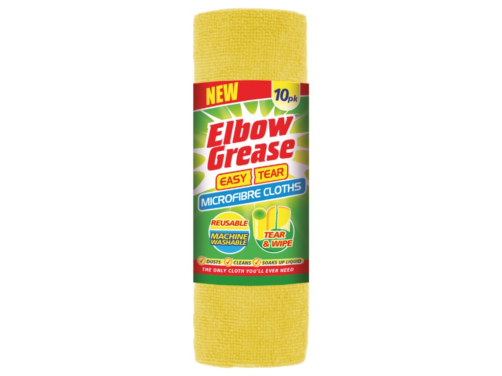 Салфетки Elbow Grease из микрофибры в рулоне, жёлтые, 10 штук