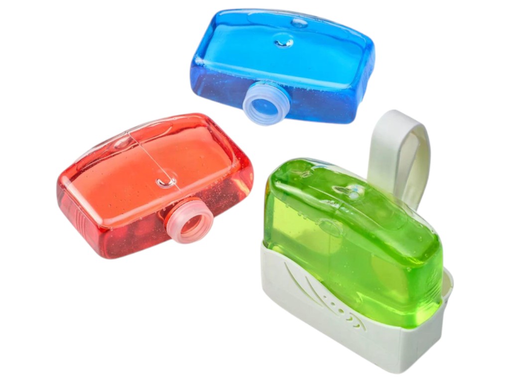 Туалетный блок Denkmit Fruity Trio, защита от налета и запаха, 3 шт., 115 мл.