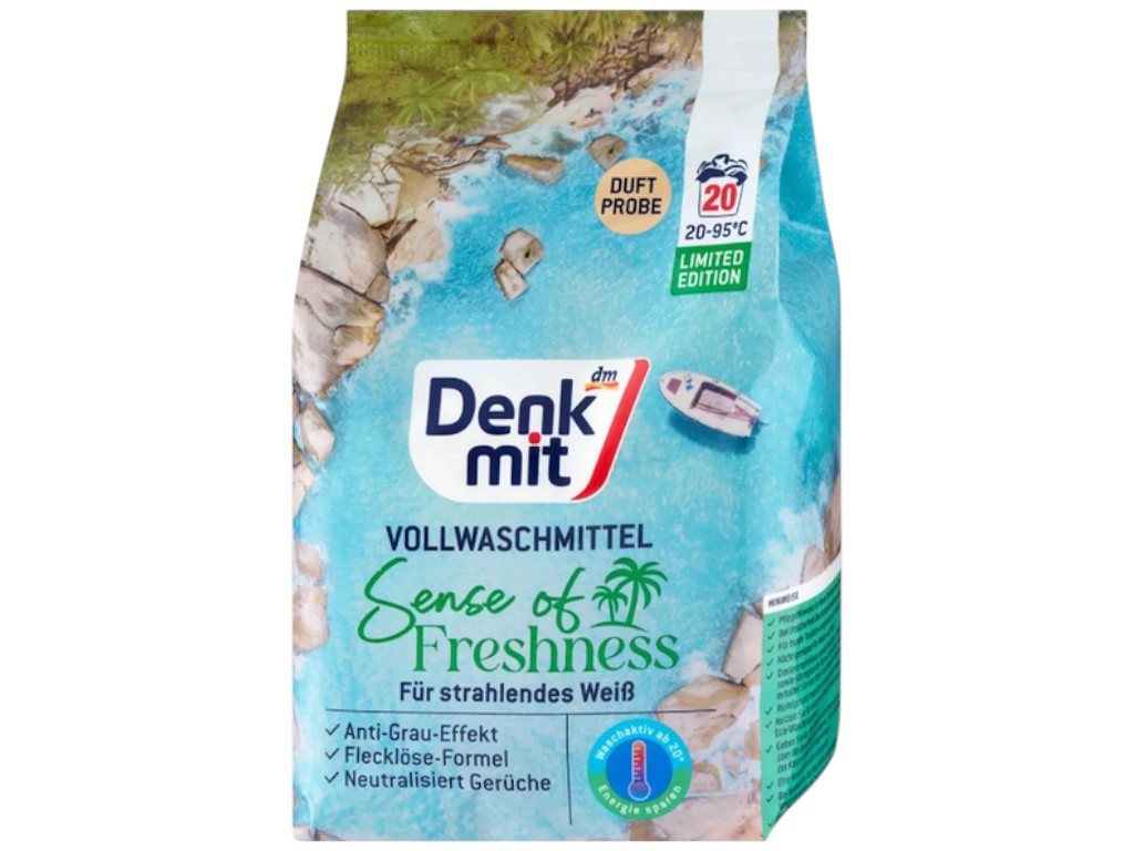 Порошок для стирки белого белья Denkmit Sense of Freshness, бесфосфатный, 20 циклов, 1,35кг