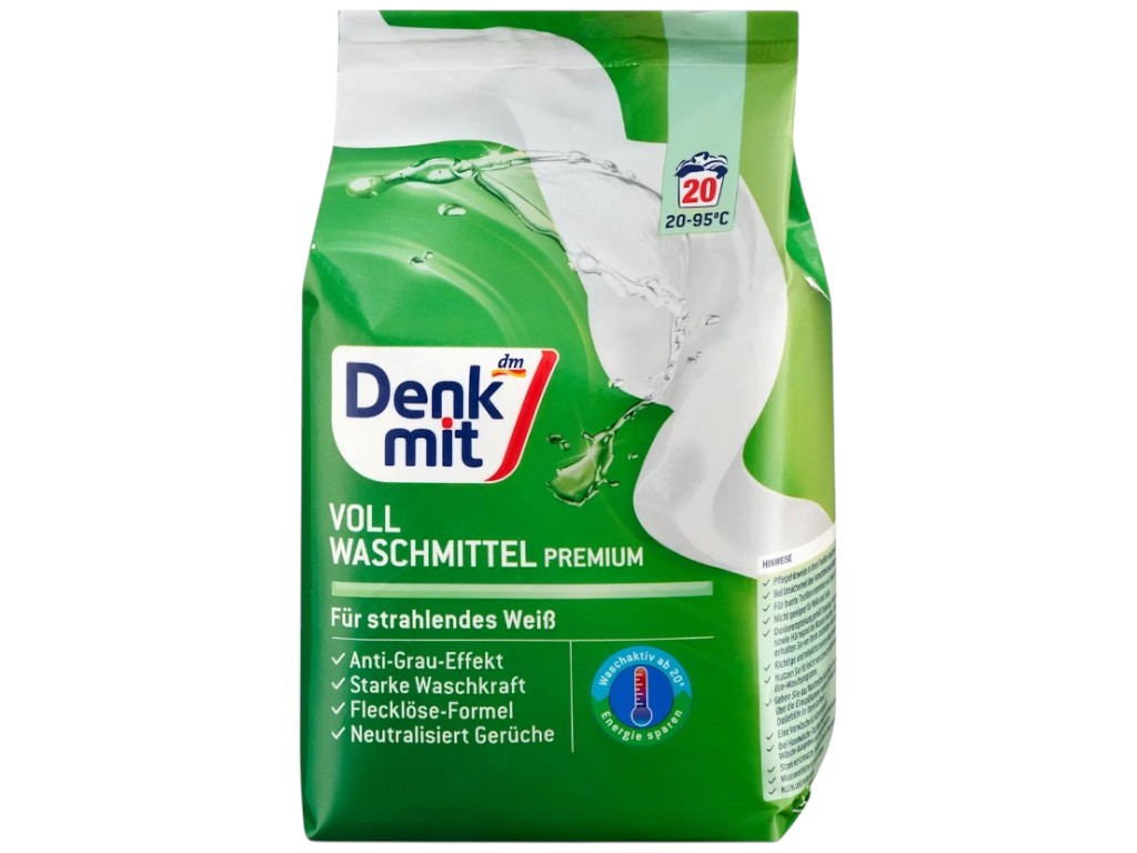 Порошок для стирки белого белья Denkmit Voll Waschmittel Premium, 20 циклов, 1,35кг