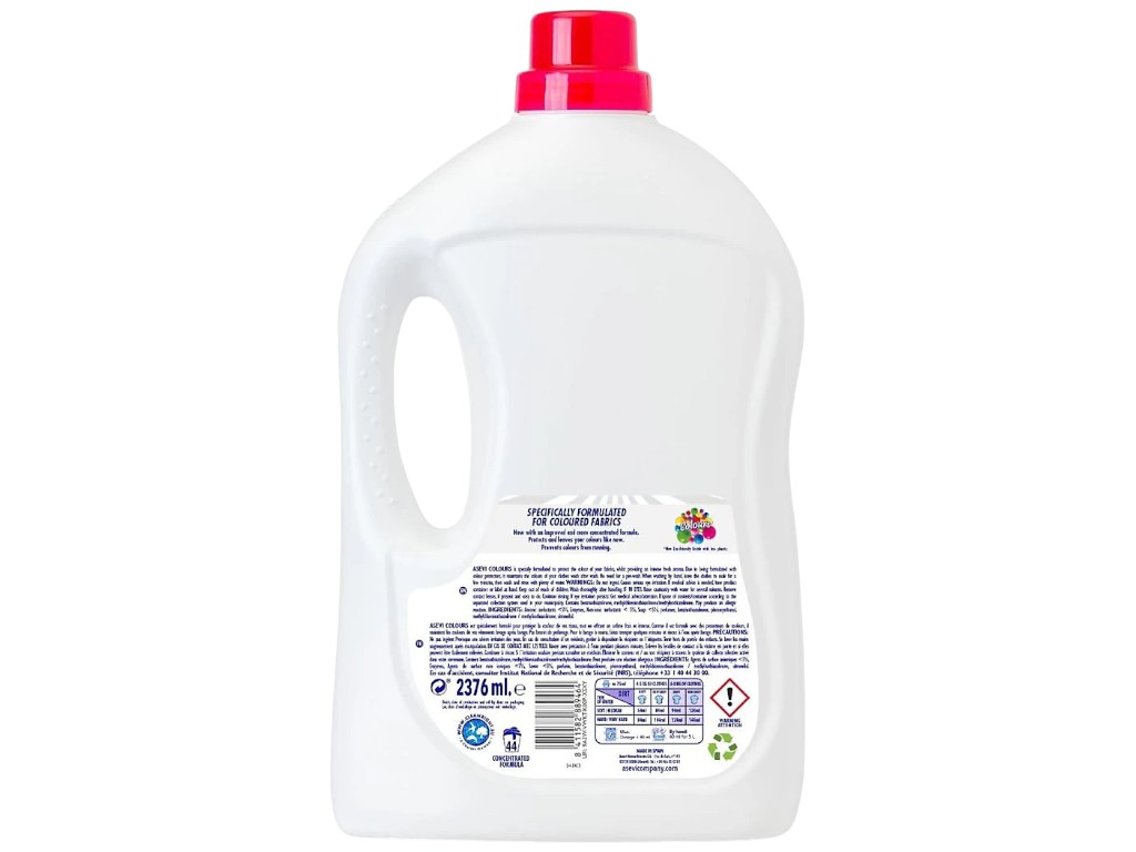 Гель для стирки цветного белья Asevi Colours, концентрированный, с энзимами, 44 цикла, 2376мл