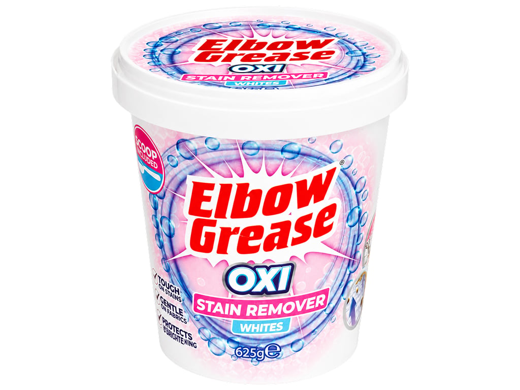 Кислородный пятновыводитель для белого белья Elbow Grease Oxi Stain Remover Whites, 625 г Кислородный пятновыводитель для белого белья Elbow Grease Oxi Stain Remover Whites, 625 г