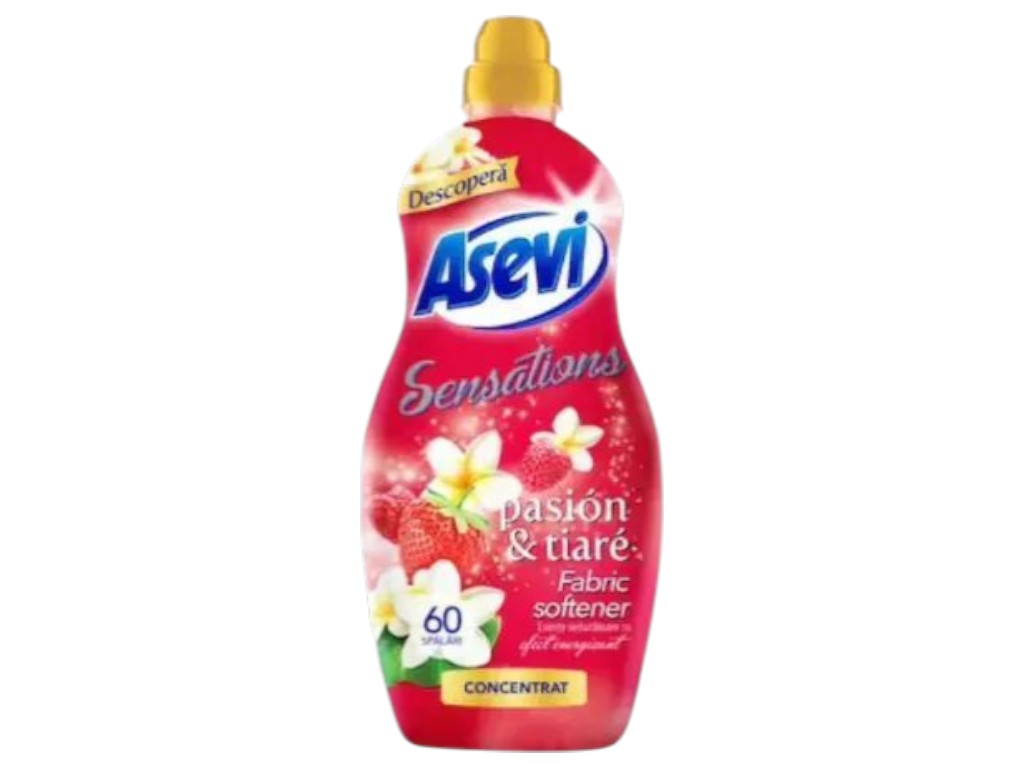 Кондиционер для белья Asevi pasion sensations, концентрат, 60 стирок, аромат страсти, 1440 мл