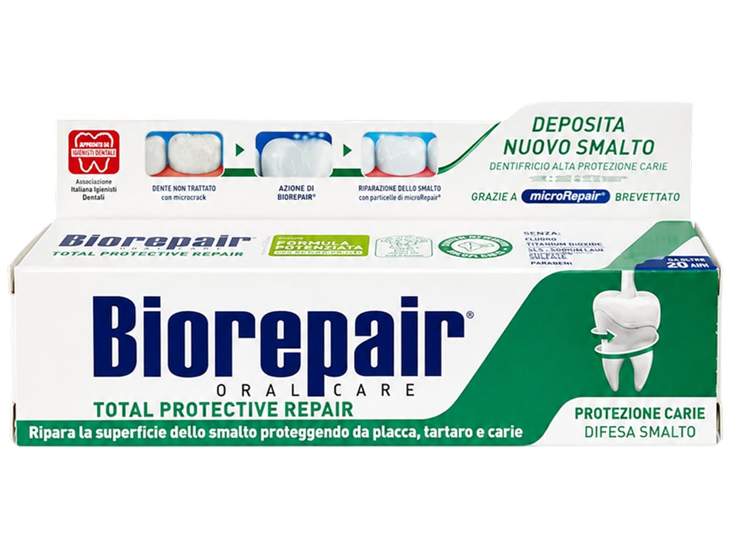 Зубна паста Biorepair Total Protective Repair для захисту та відновлення емалі без фтору, 75 мл