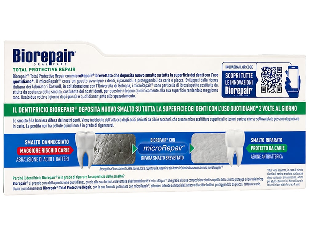 Зубна паста Biorepair Total Protective Repair для захисту та відновлення емалі без фтору, 75 мл