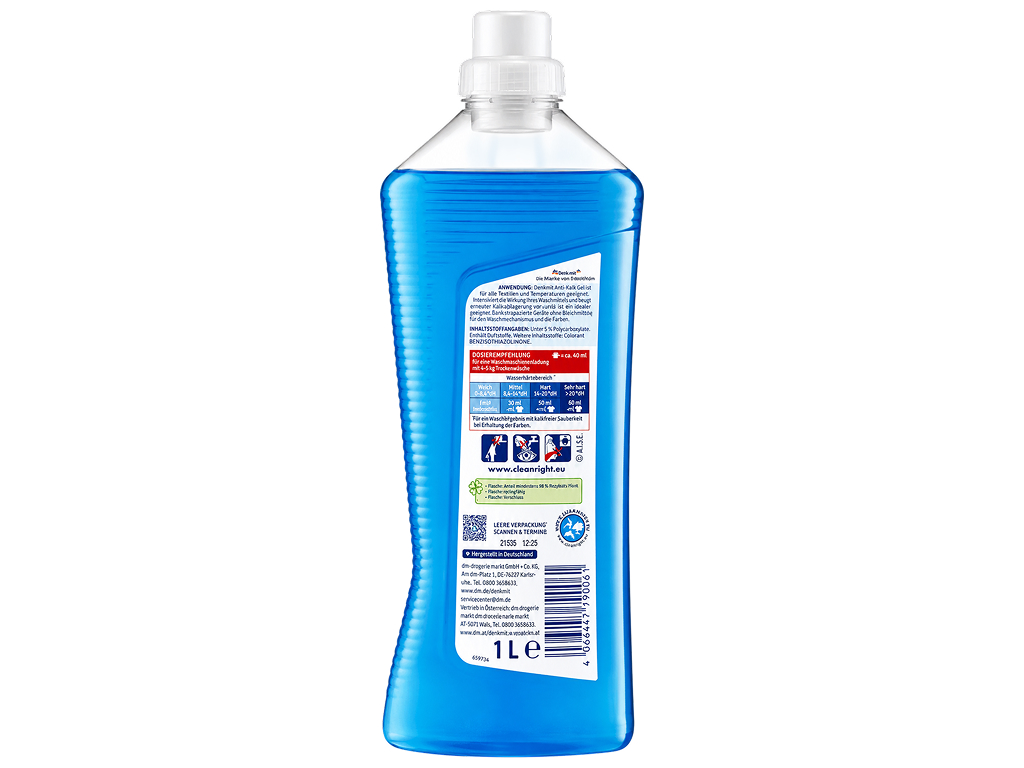 Гель проти накипу для пральних машин Denkmit Anti Kalk Gel Multi-Power 4, 20 прань, 1 л