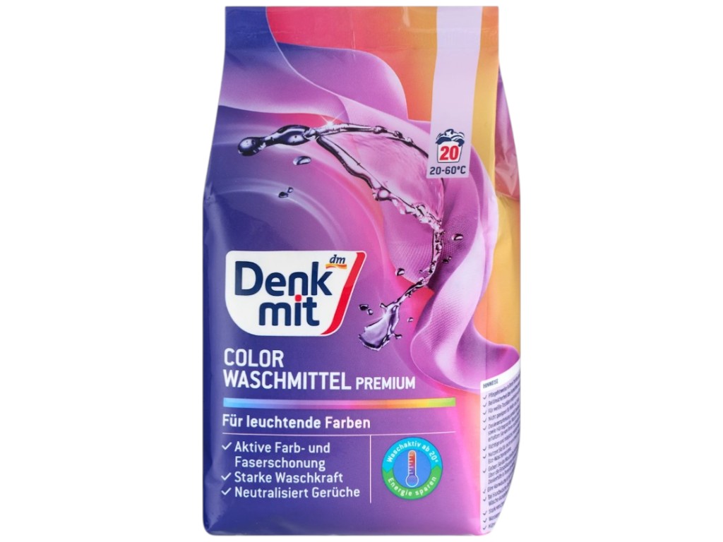 Порошок для прання Denkmit Color-Waschmittel Premium, для кольорової білизни, 20 циклів, 1,35 кг
