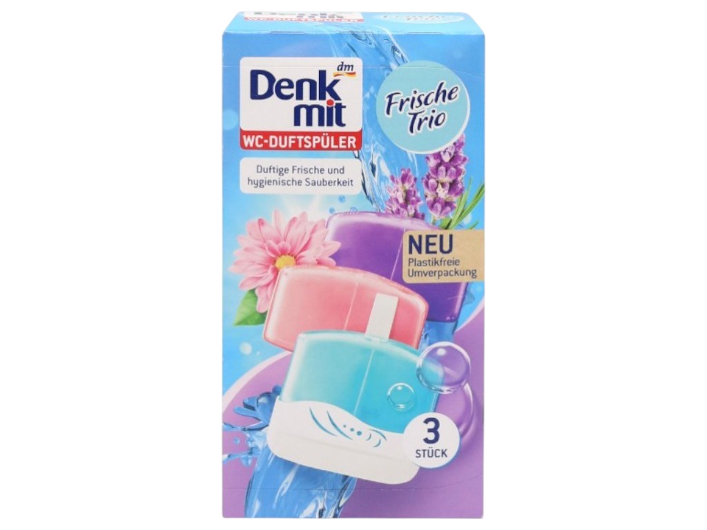 Туалетный блок для унитаза Denkmit Frische-Trio, 3×55мл (цена за 3шт)
