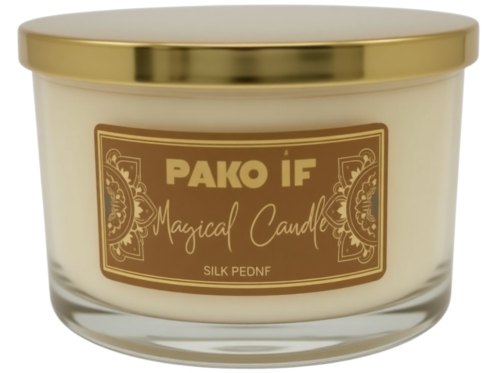 Свеча ароматическая Pako-If Magical Candle, в стакане с крышкой, парафин, аромат пиона, 13x8см