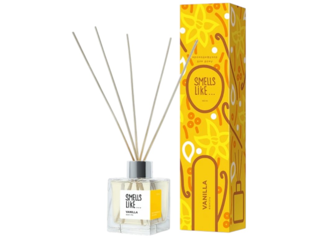 Аромадиффузор Smells Like Vanilla, стекло, аромат ваниль, 100мл