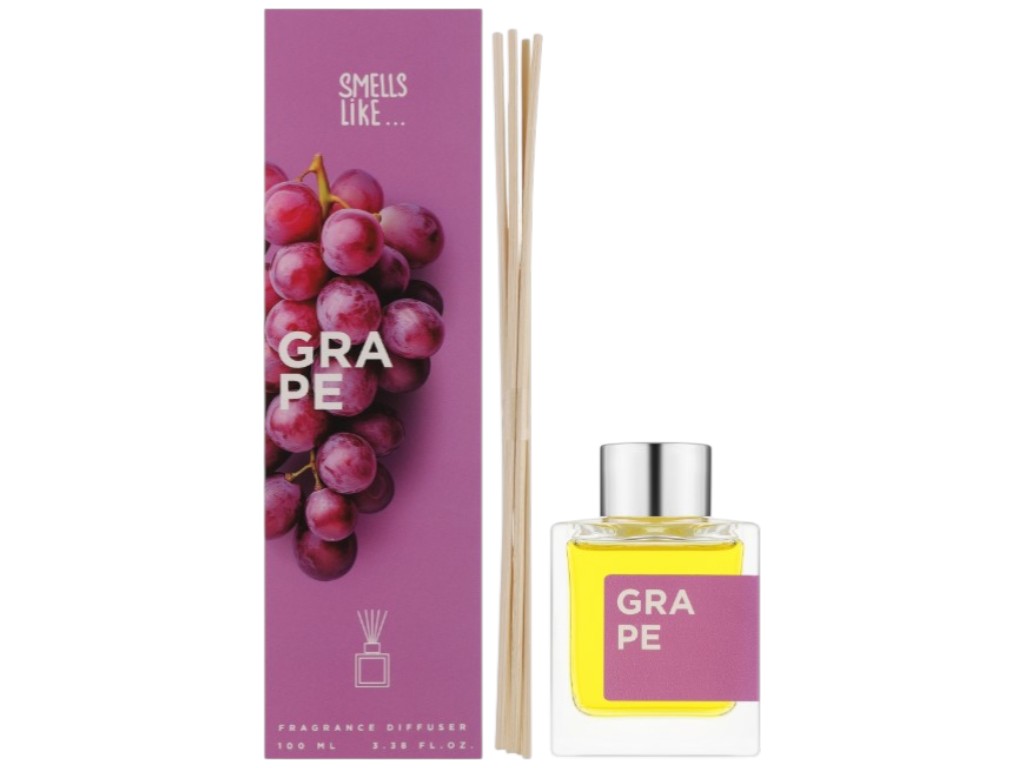 Аромадиффузор Smells Like Grape, стекло, аромат виноград, 100мл