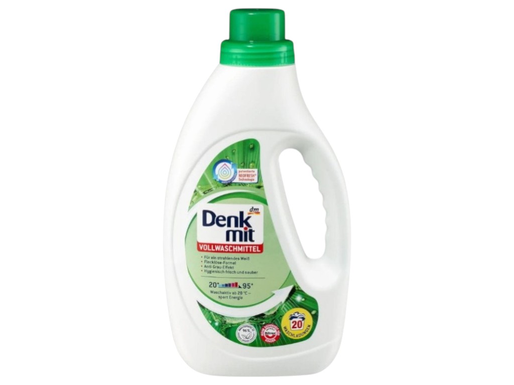 Гель для прання Denkmit White Sensation для білих речей, безфосфатний, концентрований, 1,1л