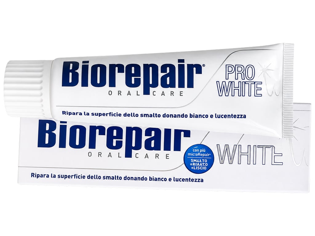 Відбілююча зубна паста Biorepair Pro White для відновлення емалі без фтору, 75 мл